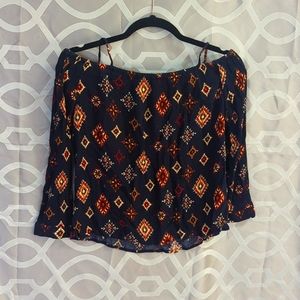 Shoulder Less Navy blue blouse